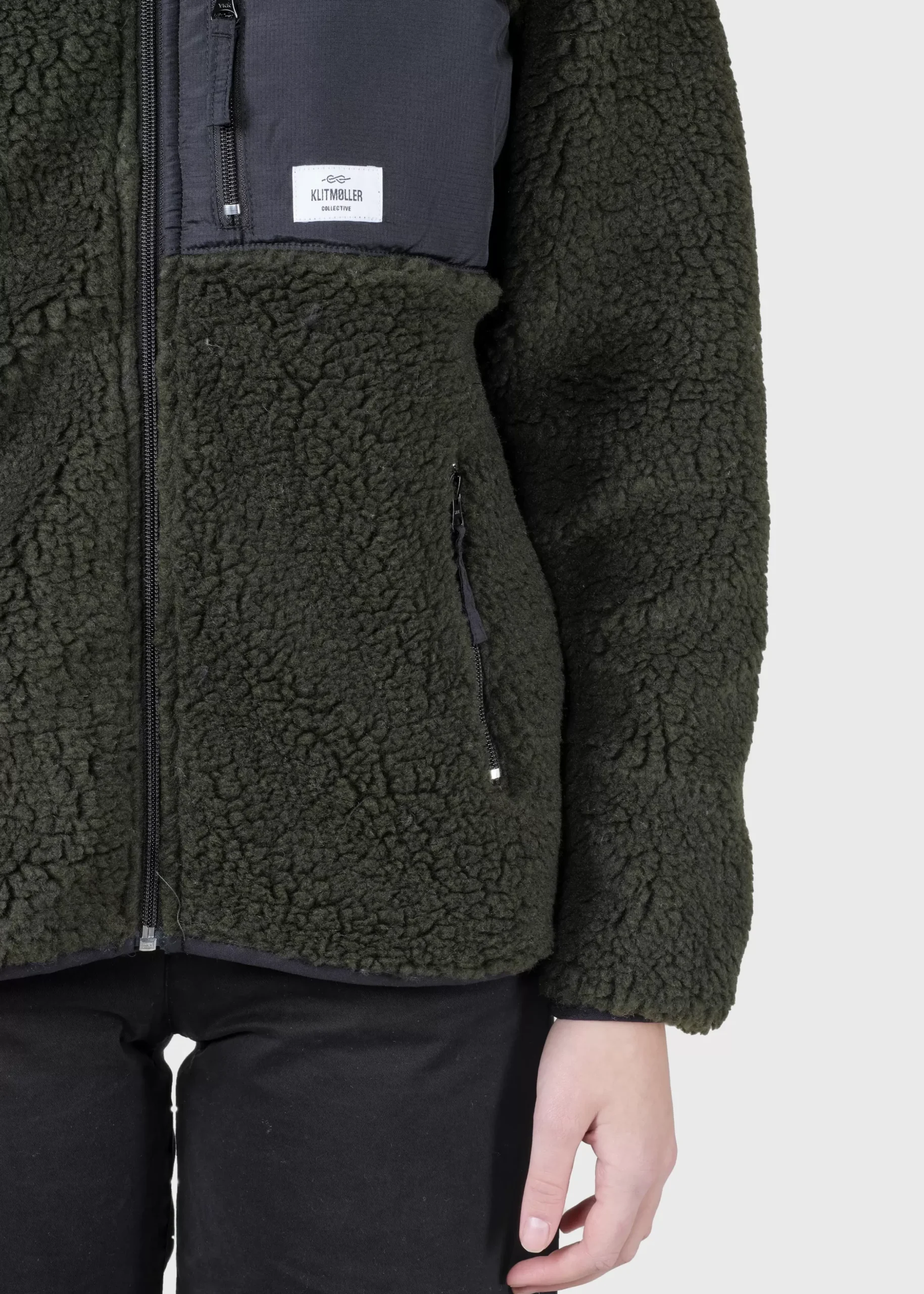 Klitmoller Collective Jacken-Womens fleece jacket - Olive