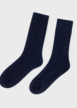 Klitmoller Collective Accessories-Wool sock - Navy